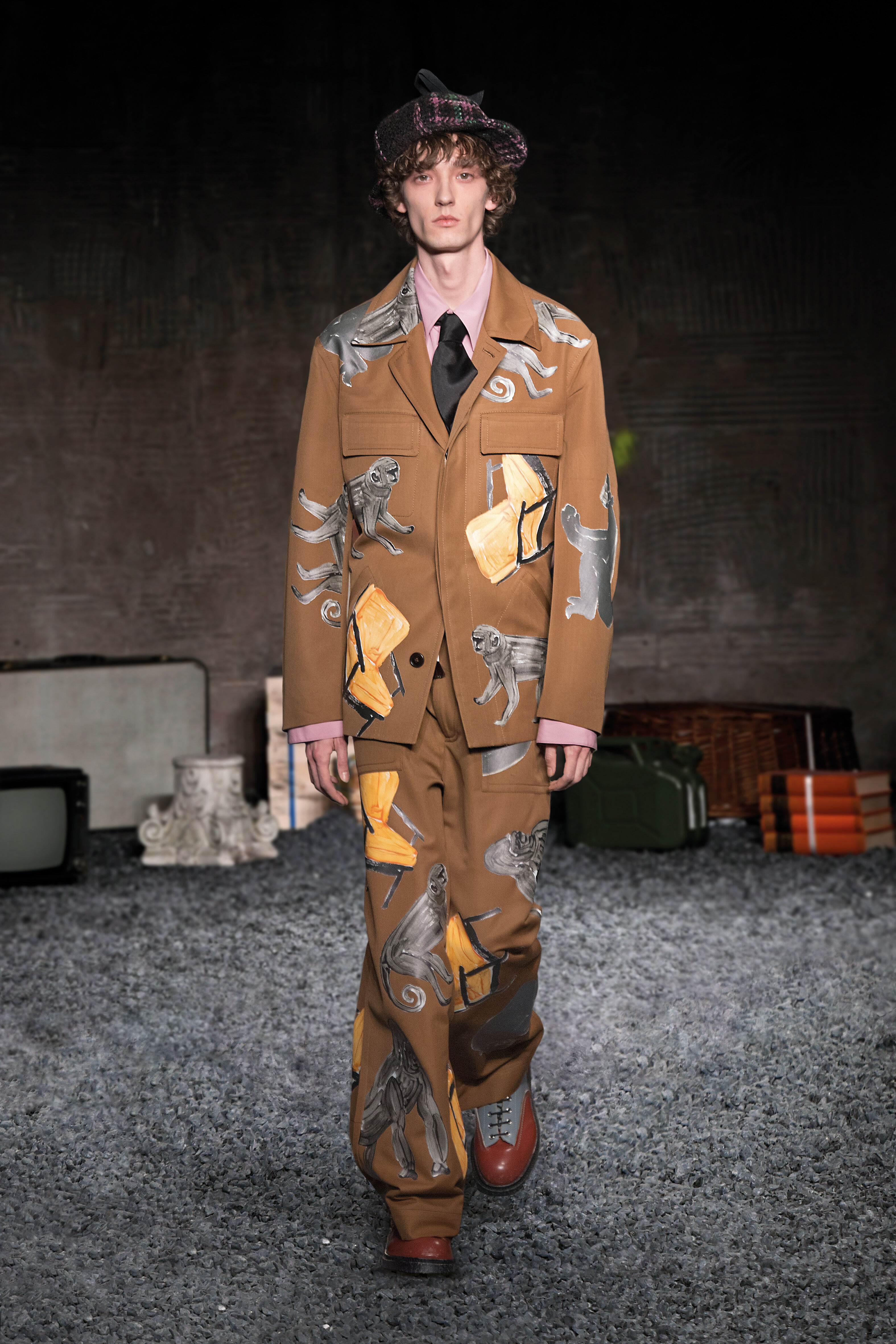 柔らかく暖かな肌触りが魅力【MARNI】ストライプ ブランケット marni FW18 uomo